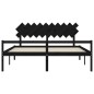 vidaXL Massivholzbett mit Kopfteil Schwarz 200x200 cm vidaXL Massivholzbett mit Kopfteil Schwarz 200x200 cm