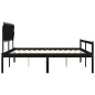 vidaXL Massivholzbett mit Kopfteil Schwarz 200x200 cm vidaXL Massivholzbett mit Kopfteil Schwarz 200x200 cm