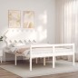 vidaXL Seniorenbett mit Kopfteil Weiß Kingsize Massivholz vidaXL Seniorenbett mit Kopfteil Weiß Kingsize Massivholz