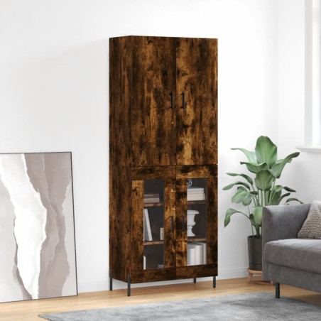 vidaXL Highboard Räuchereiche 69,5x34x180 cm Holzwerkstoff