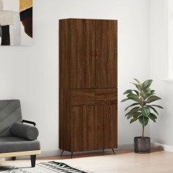 vidaXL Highboard Braun Eichen-Optik 69,5x34x180 cm Holzwerkstoff