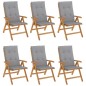 vidaXL Gartenstühle mit Kissen 6 Stk. Massivholz Teak vidaXL Gartenstühle mit Kissen 6 Stk. Massivholz Teak