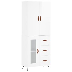 vidaXL Highboard Hochglanz-Weiß 69,5x34x180 cm Holzwerkstoff