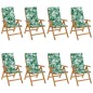 vidaXL Gartenstühle mit Auflagen 8 Stk. Massivholz Teak vidaXL Gartenstühle mit Auflagen 8 Stk. Massivholz Teak