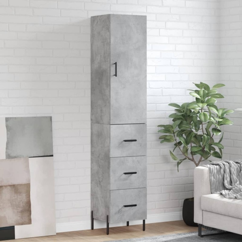 vidaXL Highboard Betongrau 34,5x34x180 cm Holzwerkstoff vidaXL Highboard Betongrau 34,5x34x180 cm Holzwerkstoff
