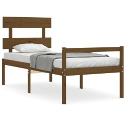 vidaXL Massivholzbett mit Kopfteil Honigbraun 100x200 cm