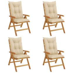 vidaXL Gartenstühle mit Kissen 4 Stk. Massivholz Teak