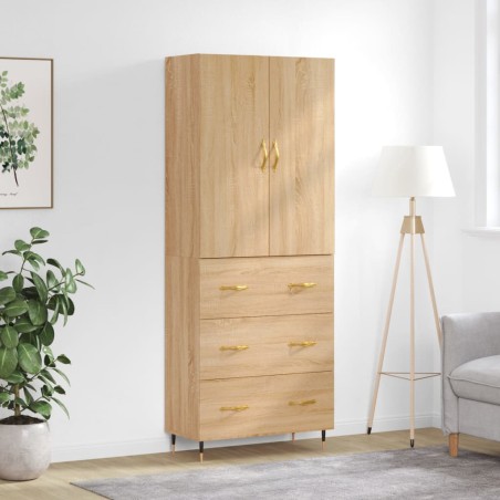 vidaXL Highboard Sonoma-Eiche 69,5x34x180 cm Holzwerkstoff