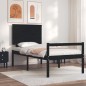 vidaXL Massivholzbett mit Kopfteil Schwarz 90x200 cm vidaXL Massivholzbett mit Kopfteil Schwarz 90x200 cm