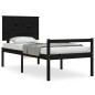 vidaXL Massivholzbett mit Kopfteil Schwarz 90x200 cm vidaXL Massivholzbett mit Kopfteil Schwarz 90x200 cm