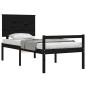vidaXL Massivholzbett mit Kopfteil Schwarz 90x200 cm vidaXL Massivholzbett mit Kopfteil Schwarz 90x200 cm
