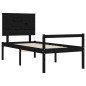 vidaXL Massivholzbett mit Kopfteil Schwarz 90x200 cm vidaXL Massivholzbett mit Kopfteil Schwarz 90x200 cm