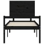 vidaXL Massivholzbett mit Kopfteil Schwarz 90x200 cm vidaXL Massivholzbett mit Kopfteil Schwarz 90x200 cm