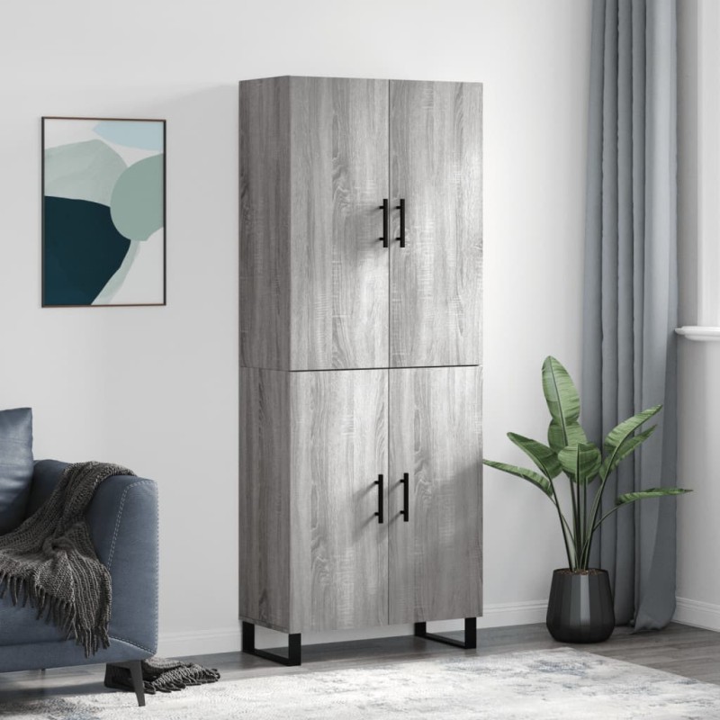Highboard Grau Sonoma 69,5x34x180 cm Holzwerkstoff Highboard Grau Sonoma 69,5x34x180 cm Holzwerkstoff