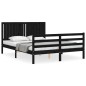 vidaXL Massivholzbett mit Kopfteil Schwarz 160x200 cm vidaXL Massivholzbett mit Kopfteil Schwarz 160x200 cm