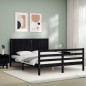 vidaXL Massivholzbett mit Kopfteil Schwarz 160x200 cm vidaXL Massivholzbett mit Kopfteil Schwarz 160x200 cm