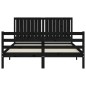 vidaXL Massivholzbett mit Kopfteil Schwarz 160x200 cm vidaXL Massivholzbett mit Kopfteil Schwarz 160x200 cm