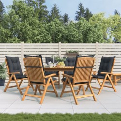 vidaXL Gartenstühle mit Kissen 6 Stk. Massivholz Teak