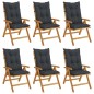 vidaXL Gartenstühle mit Kissen 6 Stk. Massivholz Teak vidaXL Gartenstühle mit Kissen 6 Stk. Massivholz Teak