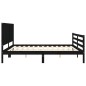 vidaXL Massivholzbett mit Kopfteil Schwarz 200x200 cm vidaXL Massivholzbett mit Kopfteil Schwarz 200x200 cm