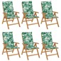vidaXL Gartenstühle mit Kissen 6 Stk. Massivholz Teak vidaXL Gartenstühle mit Kissen 6 Stk. Massivholz Teak