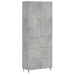 vidaXL Highboard Betongrau 69,5x34x180 cm Holzwerkstoff