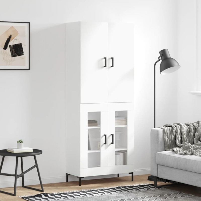 vidaXL Highboard Hochglanz-Weiß 69,5x34x180 cm Holzwerkstoff vidaXL Highboard Hochglanz-Weiß 69,5x34x180 cm Holzwerkstoff