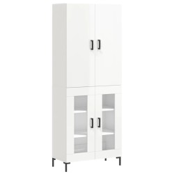 vidaXL Highboard Hochglanz-Weiß 69,5x34x180 cm Holzwerkstoff