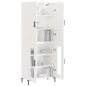 vidaXL Highboard Hochglanz-Weiß 69,5x34x180 cm Holzwerkstoff vidaXL Highboard Hochglanz-Weiß 69,5x34x180 cm Holzwerkstoff