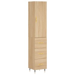 vidaXL Highboard Sonoma-Eiche 34,5x34x180 cm Holzwerkstoff