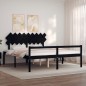 vidaXL Massivholzbett mit Kopfteil Schwarz vidaXL Massivholzbett mit Kopfteil Schwarz