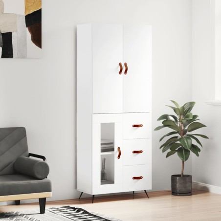 vidaXL Highboard Weiß 69,5x34x180 cm Holzwerkstoff