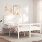 vidaXL Seniorenbett mit Kopfteil 140x190 cm Weiß Massivholz vidaXL Seniorenbett mit Kopfteil 140x190 cm Weiß Massivholz