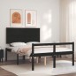 vidaXL Massivholzbett mit Kopfteil Schwarz 140x200 cm vidaXL Massivholzbett mit Kopfteil Schwarz 140x200 cm