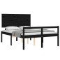 vidaXL Massivholzbett mit Kopfteil Schwarz 140x200 cm vidaXL Massivholzbett mit Kopfteil Schwarz 140x200 cm