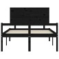vidaXL Massivholzbett mit Kopfteil Schwarz 140x200 cm vidaXL Massivholzbett mit Kopfteil Schwarz 140x200 cm