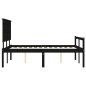 vidaXL Massivholzbett mit Kopfteil Schwarz 140x200 cm vidaXL Massivholzbett mit Kopfteil Schwarz 140x200 cm