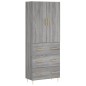 vidaXL Highboard Grau Sonoma 69,5x34x180 cm Holzwerkstoff vidaXL Highboard Grau Sonoma 69,5x34x180 cm Holzwerkstoff