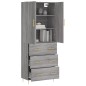 vidaXL Highboard Grau Sonoma 69,5x34x180 cm Holzwerkstoff vidaXL Highboard Grau Sonoma 69,5x34x180 cm Holzwerkstoff