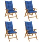 vidaXL Gartenstühle mit Kissen 4 Stk. Massivholz Teak vidaXL Gartenstühle mit Kissen 4 Stk. Massivholz Teak