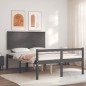 vidaXL Massivholzbett mit Kopfteil Grau 140x200 cm vidaXL Massivholzbett mit Kopfteil Grau 140x200 cm