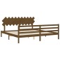 vidaXL Massivholzbett mit Kopfteil Honigbraun 200x200 cm vidaXL Massivholzbett mit Kopfteil Honigbraun 200x200 cm