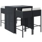 vidaXL 5-tlg. Gartenbar-Set mit Kissen Schwarz Poly Rattan vidaXL 5-tlg. Gartenbar-Set mit Kissen Schwarz Poly Rattan