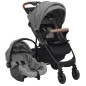3-in-1 Kinderwagen Hellgrau Stahl 3-in-1 Kinderwagen Hellgrau Stahl