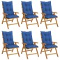 vidaXL Gartenstühle mit Kissen 6 Stk. Massivholz Teak vidaXL Gartenstühle mit Kissen 6 Stk. Massivholz Teak