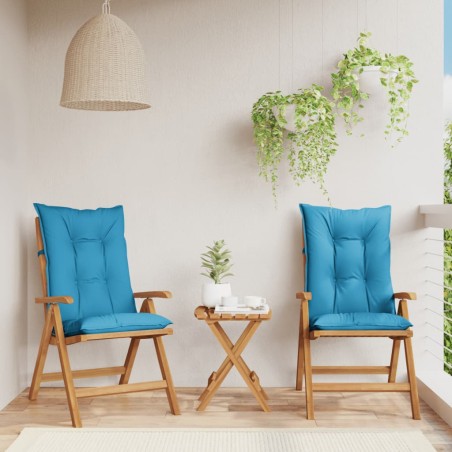 vidaXL Gartenstühle mit Kissen 2 Stk. Massivholz Teak
