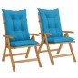 vidaXL Gartenstühle mit Kissen 2 Stk. Massivholz Teak vidaXL Gartenstühle mit Kissen 2 Stk. Massivholz Teak