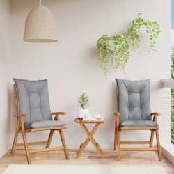 vidaXL Gartenstühle mit Kissen 2 Stk. Massivholz Teak