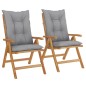 vidaXL Gartenstühle mit Kissen 2 Stk. Massivholz Teak vidaXL Gartenstühle mit Kissen 2 Stk. Massivholz Teak