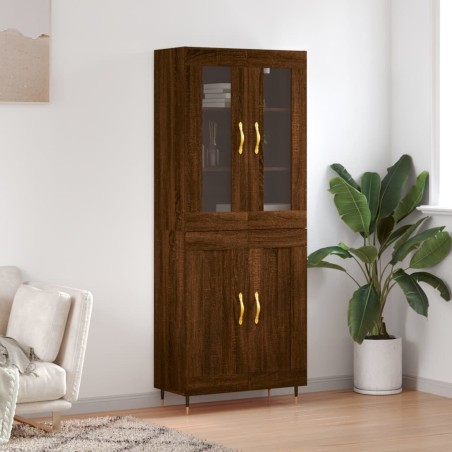 vidaXL Highboard Braun Eichen-Optik 69,5x34x180 cm Holzwerkstoff
